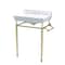 Whitehaus Console W/ Integrated Rctnglr Bowl W/ Widespread Hole Drill, Brass Leg WHV024-L33-3H-B - alternate 1